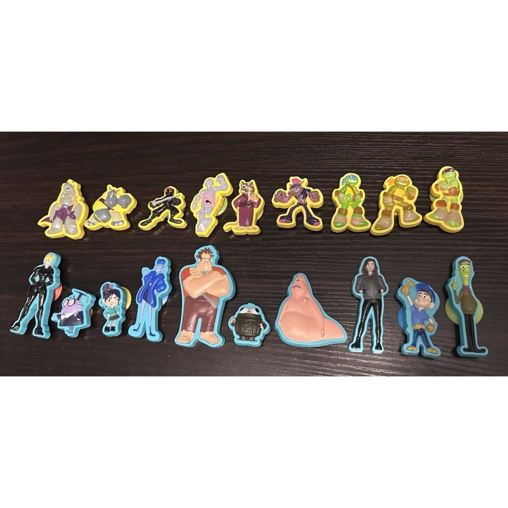 Lot of 19 Character Suction Cup Toys TMNT Wreck It Ralph Mixed McDonald’s Disney